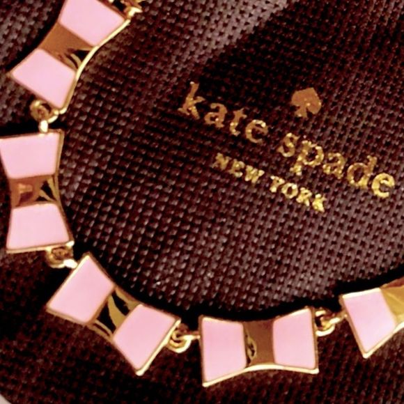 KATE SPADE Pink Bow Gold Row Shoppe Neclace - Picture 11 of 12